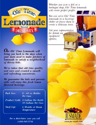 Lemonade Sell Sheet